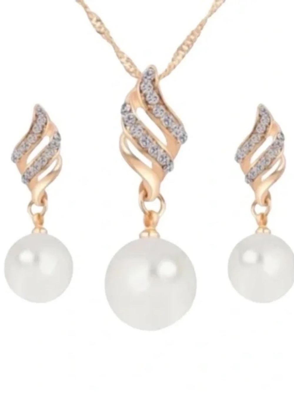 Pearl Necklace Jewelry Set